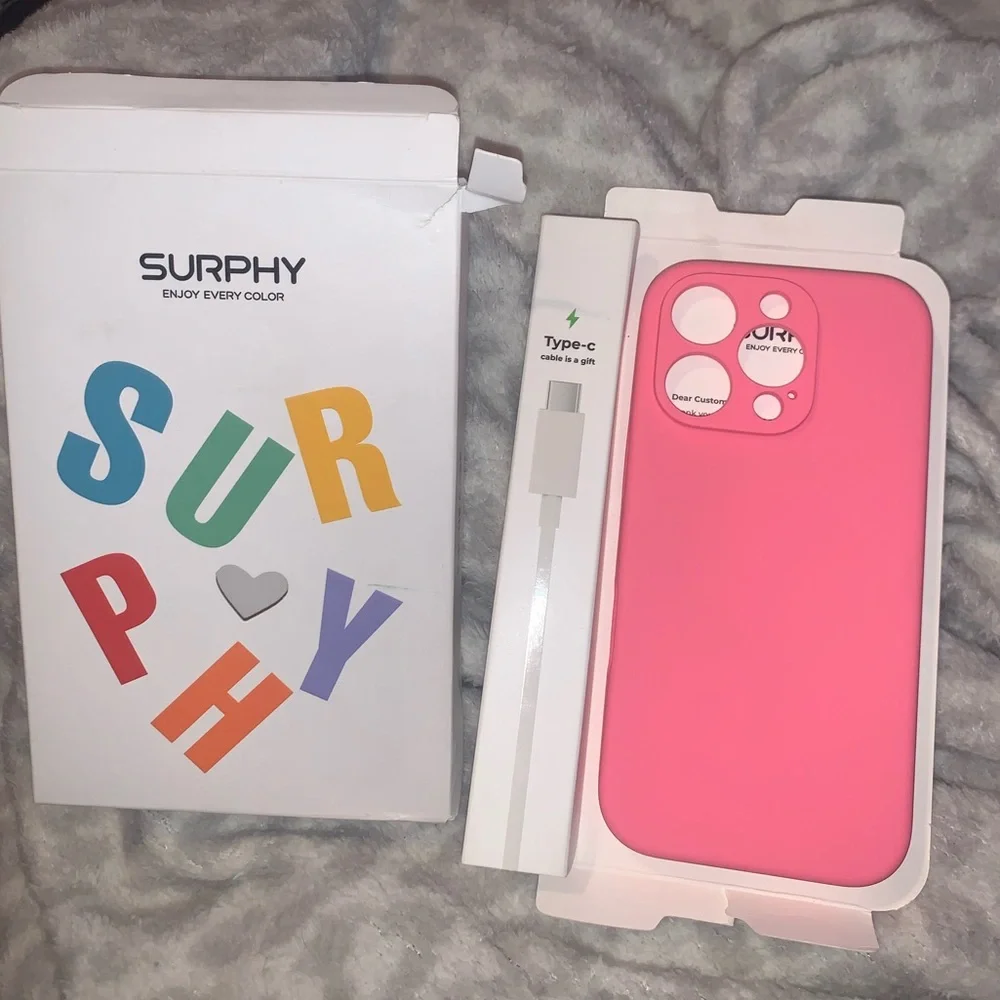 IPhone 13 Surphy Pink Phone Case with Type-C Cable included